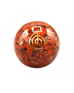 Orgoniet Bol Rode Jasper met Reiki symbool