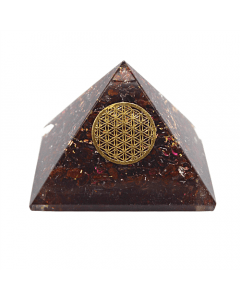 Orgoniet Piramide granaat Bloem des Levens 6cm