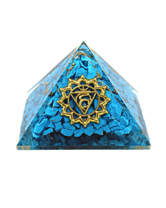 Orgoniet piramide, keelchakra - Turkoois 6 cm