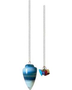 Pendel - Gebogen Blauwe Onyx Met Chips