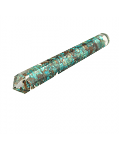 Orgoniet Massagestaaf Chrysocolla met Koperen Spiraal