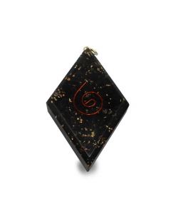 Orgoniet Pendel Diamantvorm Zwarte Toermalijn Spiraal