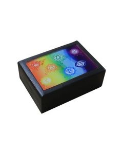 Zeven Chakra Doos Zwart Hout
