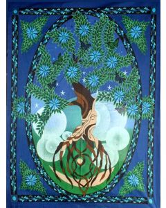 COTTON TAPESTRY TREE OF LIFE 58x82