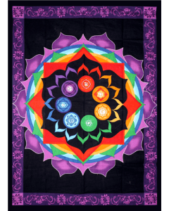 Katoen Regenboog Chakra Kleed 130cm x 190cm