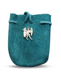 Suede Zakje Afgerond Met Touw Aartsengel Michael 8.26 x 6.99 cm