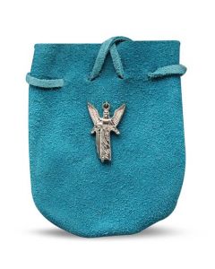 Suede Zakje Afgerond Met Touw Aartsengel Gabriel 8.26 x 6.99 cm