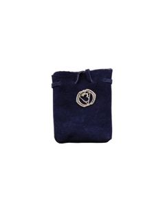 Suede Zakje Blauw Met Chakra Symbool 3.2x2.75 inch