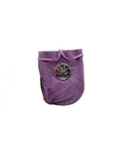 Suede Tasje Paars Chakra Boom des Levens 3.25x2.75 inch