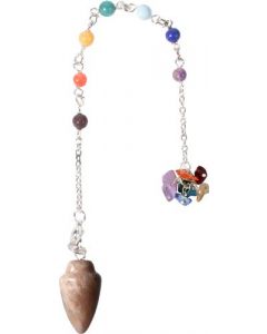 Edelsteen Pendel Chakra Ketting Gebogen Maansteen -61261
