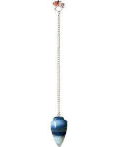 Edelsteen Pendel Gebogen Blauw Onyx - 61264