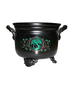 Wierook Ketel - Zwart Metalen 4.5In.D Met Levensboom -64010
