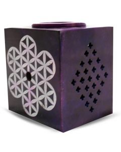 Flower of life on spiritual purple soapstone aromaburner