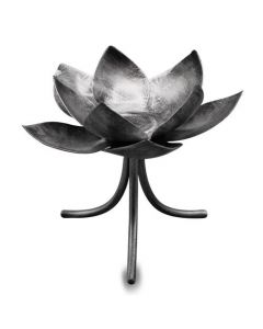 Metalen Lotus Voor Single Theelicht Houder Op Single Stand-Antique Silve
