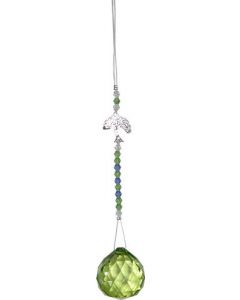 Hanger Kristal Geslepen Glas Kraal Levensboom Green