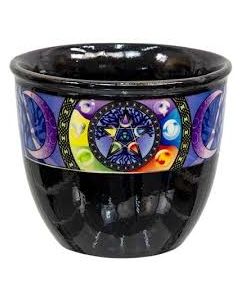 SMUDGE CERAMIC POT PENTACLE-SMALL