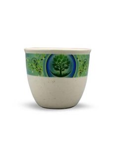 Smudge Pot Ceramic Tree of Life Small White