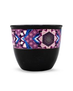 Smudge Bowl Ceramic Flower of Life Black Small