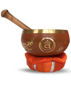 Messing Klankschaal Met Stok & Kussen 10 Cm Sacraale Chakra