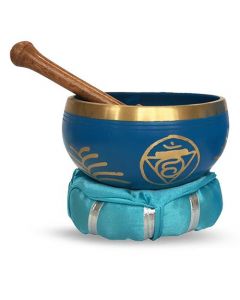 Messing Klankschaal Met Stok & Kussen 12 Cm Keel Chakra