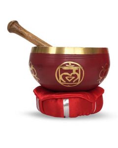 Messing Klankschaal Met Stok & Kussen 12 Cm Wortelchakra 