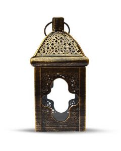 Lantaarn Oosters Chique Zwart / Goud 21Cm