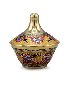 Brass Powder Pot Embossed 5 cm (GMP2)