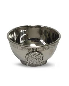 Tibetaanse Wierookhouder / Nikkel Flower of LIfe Offerschaal
