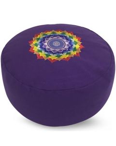 Meditatiekussen Chakra Lotus paars 36x17cm