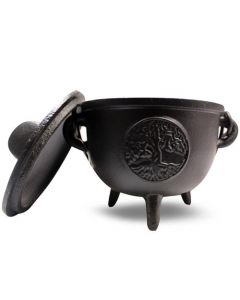 Cast Iron Cauldron Tree Of Life Black 14.5x13 cm