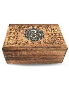 Om - Handgemaakte Houten Tarotdoos (10X15Cm)