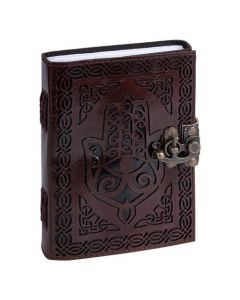 Vintage Dagboek met half edelsteen Dromenvanger met vetersluiting