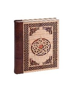 Vintage Leren Dagboek Triquetra met schuifslot