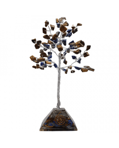 Edelsteenboom met Tijgeroog & Lapis Lazuli Combo 100 Edelstenen