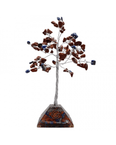 Edelsteenboom met Jaspis & Lapis Orgone Pyramide Basis 100 Edelstenen