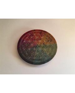 Zeepsteen Flower of Life 7 Chakra Wierookbrander 