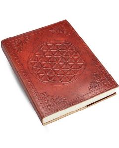 Leather Embossed Flower of Life journal 17x12cm