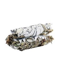 White Sage & Black Sage Smudge Stick 10cm