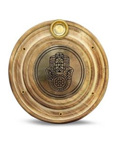 Houten wierookhouder Messing Fatima Hand 10 cm