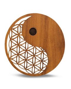 LCW Wierookhouder Ying Yang Levensbloem Laser Cut Dark Bruin 10 cm