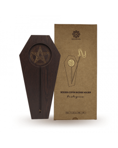 Houten kist wierookhouder pentagram