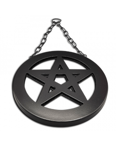 Metal wall mirror with Pentacle