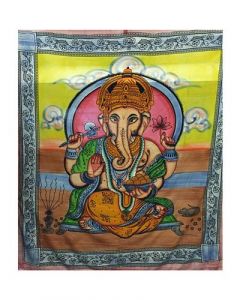 Katoenen Kleed Geschilderd Ganesh 210X240Cms