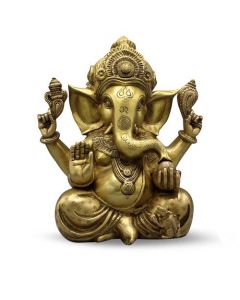 Ganesh Carved W/ Big Ears & Ring 12"