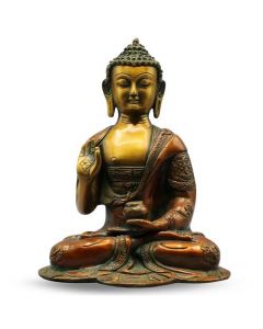 Buddha B/Hand Asthmangal w/out Base (orang+gold finish) 10"