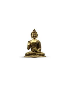 Buddha Sitting Asthmangal w/o Base Carved Gold mat 10,5"