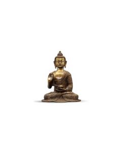 Buddha Sitting Asthmangal w/o Base carved antique brown