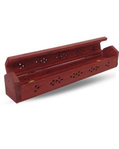 Houten Doos Wierookbrander Rood met Opslag 30cm