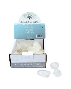 Rock crystal tumbled stones display 500g