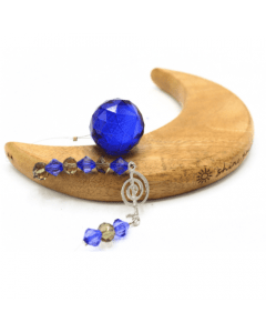 Crescent Moon Suncatcher Wall Hanging With Glass Beads